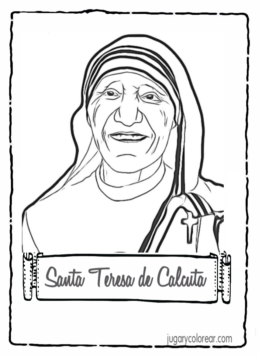 Colorear Madre Teresa de Calcuta - Jugar y Colorear