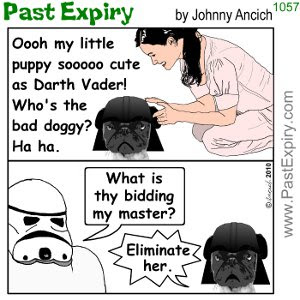 [CARTOON] Good Pugs Gone Bad.  images, pictures, animals, cartoon, DarthVadar, dogs, violence