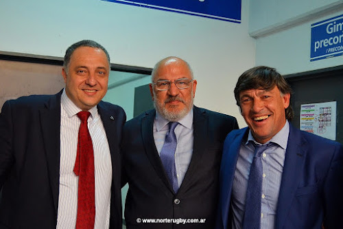 Carlos Araujo junto a Adolfo Mimessi y Daniel Hourcade