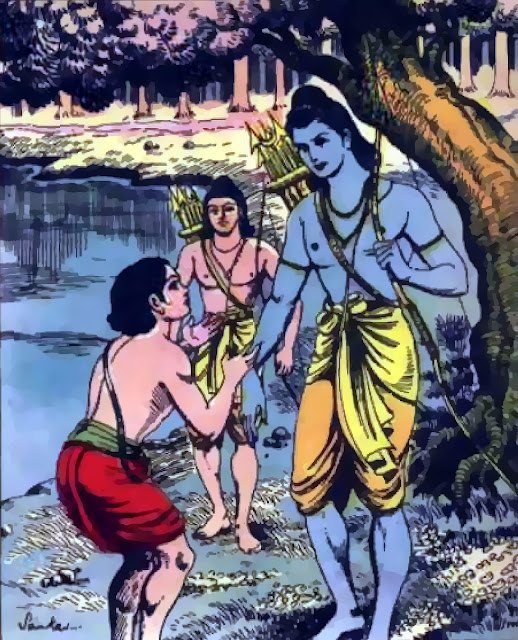 Hanuman appoached Rama and Lakshmana in a bikshu form