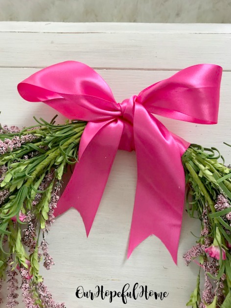 hoop wreath spring floral ribbon DIY tutorial