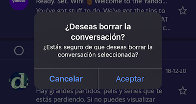 Como activar confirmar borrado en Yahoo Mail