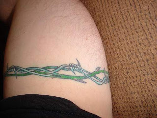 Barbed Wire Legband Tattoo