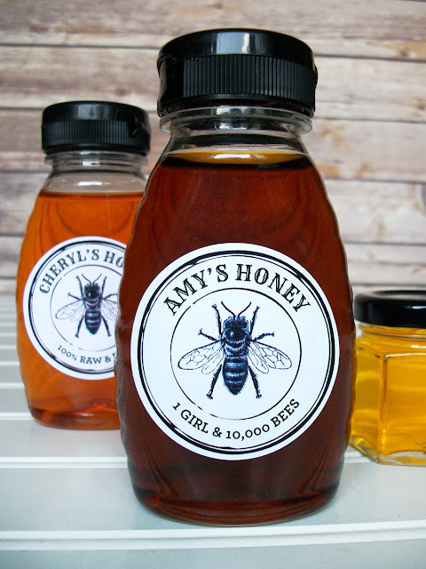 Custom Black & White Seal Honey Jar Labels