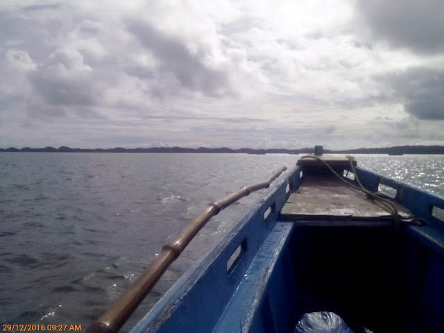 The cool calm water of Lingayen Gulf where the islands are scattered