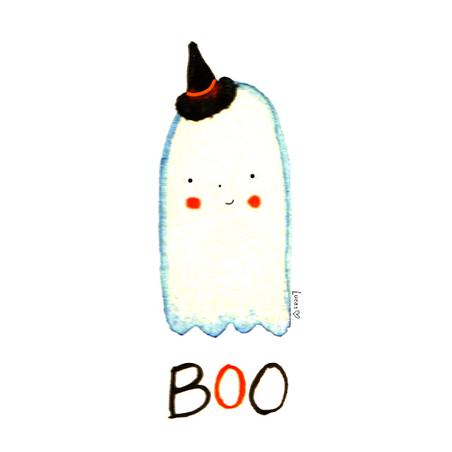 Boo Ghost Illustration by Lady Lucas