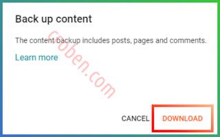 Back Up Contents In Blogger Step 3