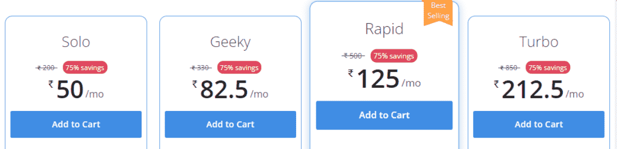 MilesWeb Shared Web Hosting Plans, features, and Pricing