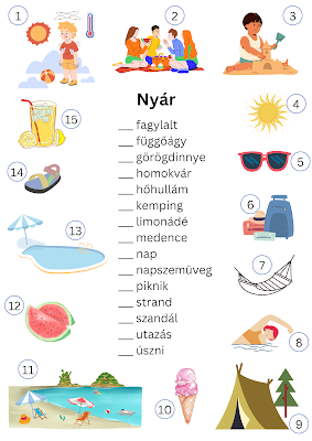 Summer : A Matching Exercise for Hungarian Learners