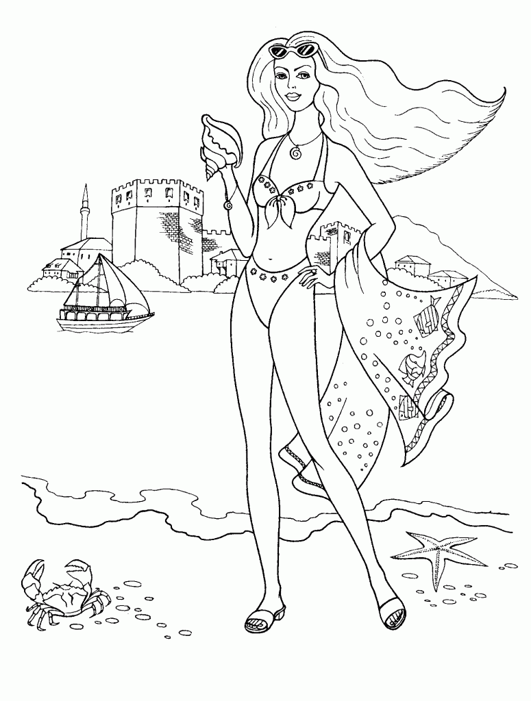 Coloring Pages: Fashionable Girls free printable coloring 