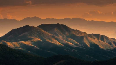 Landscape, Evening, Mountains, Clouds, Dusk, Fog