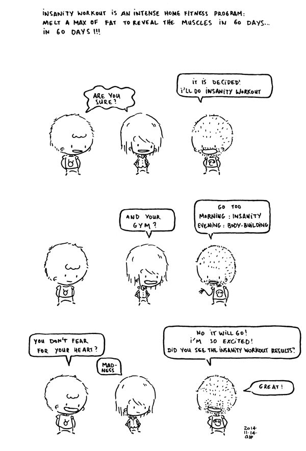comic strip draw drawings no sport excuse insanity workout
