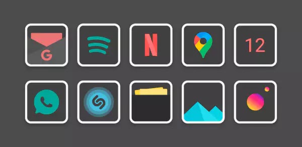 تحميل Flat Dark Square - Icon Pack