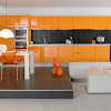 Dekorasi Desain Dapur Warna Orange Terbaru