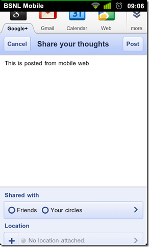 Google+ Mobile Web