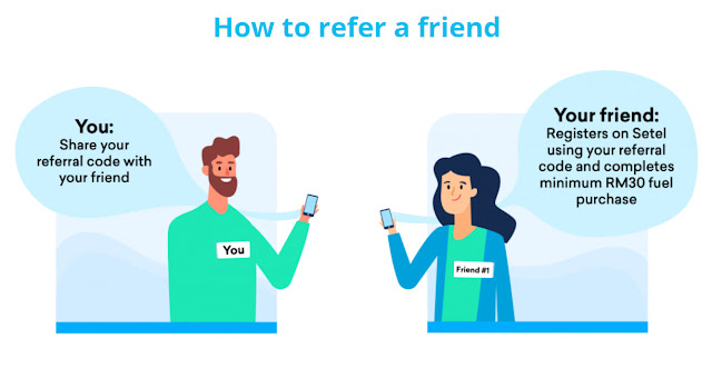 Download SETEL and key in referral Code 'ptzu' for your cash rebate