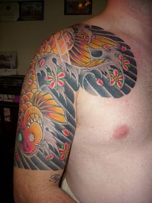 koi fish tattoo on sleeve