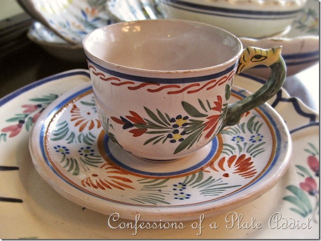 CONFESSIONS OF A PLATE ADDICT Quimper cup and saucer CONFESSIONS OF A PLATE ADDICT Quimper cup and saucer