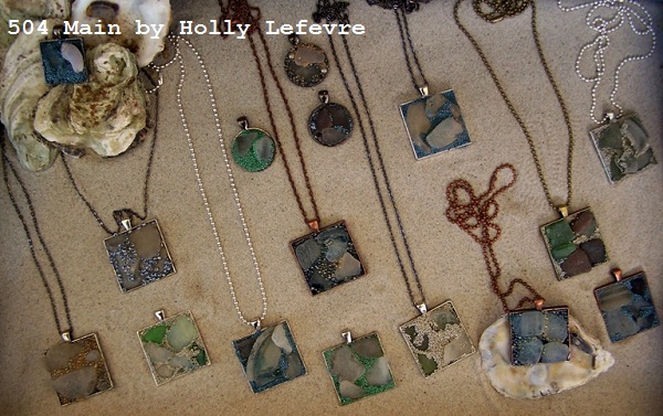 sea glass pendants 504 Main by Holly Lefevre