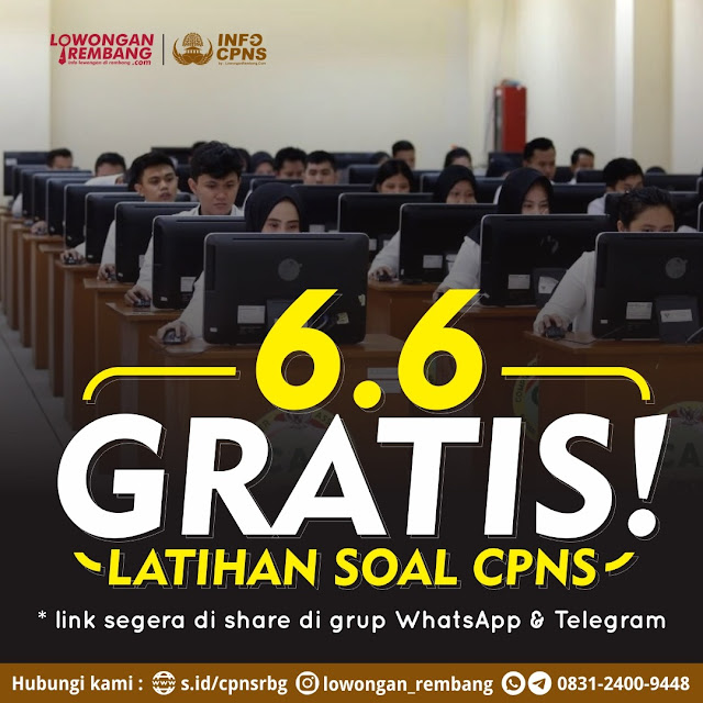 GRATIS! Latihan Soal CPNS 6 Juni 2021 Buruan Ajak Lainnya Sobat LOKER Rembang