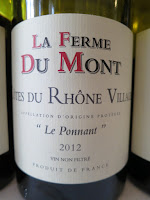 La Ferme Du Mont Le Ponnant Côtes du Rhône-Villages 2012 - Unfiltered, AC, Rhône, France (89 pts)