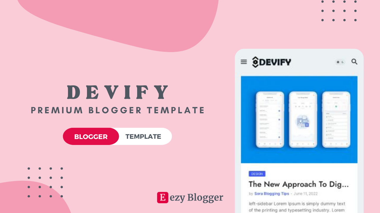 Download Devify: The UI/UX Friendly Blogger Template for FREE