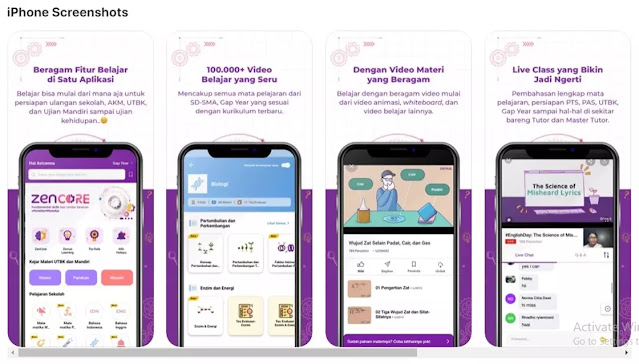 Download aplikasi Zenius yang bisa digunakan pada sistem operasi android maupun iOS