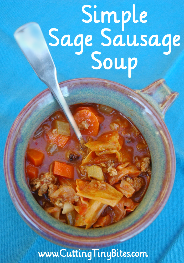 Simple Sage Sausage Soup- Delicious soup for fall. Six simple ingredients.