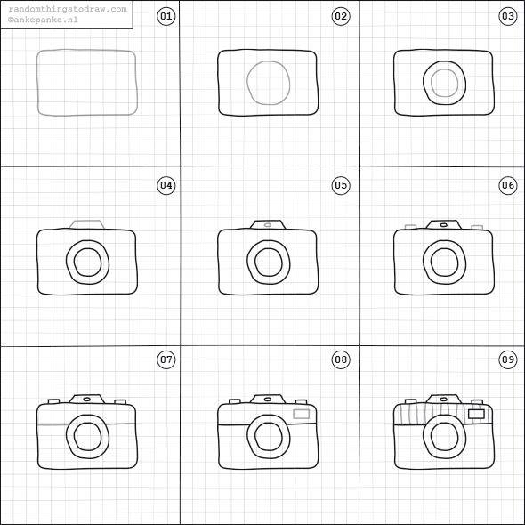 Cara Mudah Menggambar Kamera  Untuk Anak-Anak  