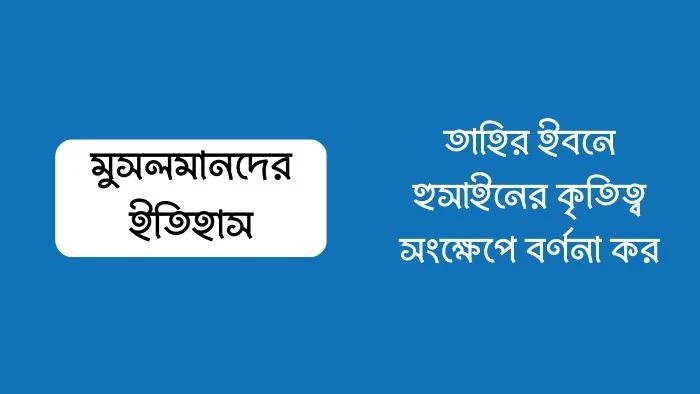 তাহির ইবনে হুসাইনের কৃতিত্ব সংক্ষেপে বর্ণনা কর