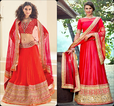 Red Lehenga Choli, Lehenga Choli, Lehengas from India