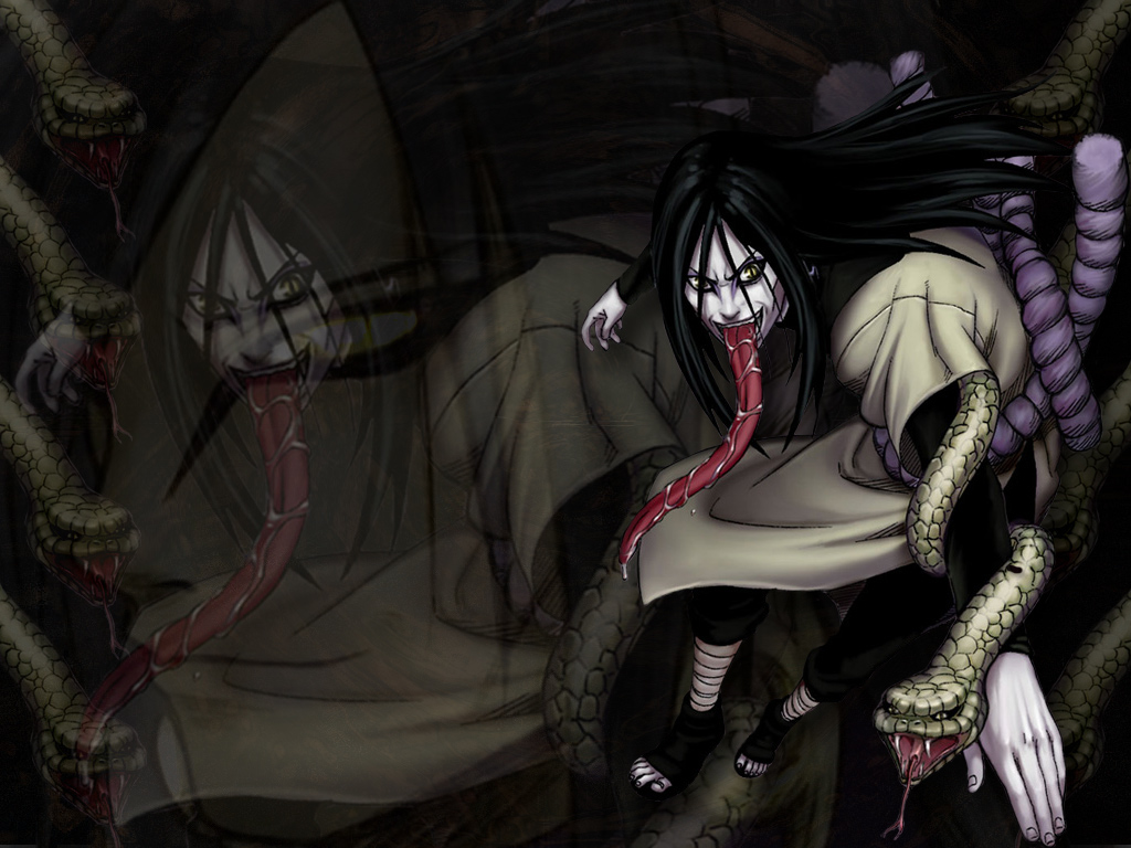 One Of The Legendary Sannin Orochimaru Naruto Black Wallpaper