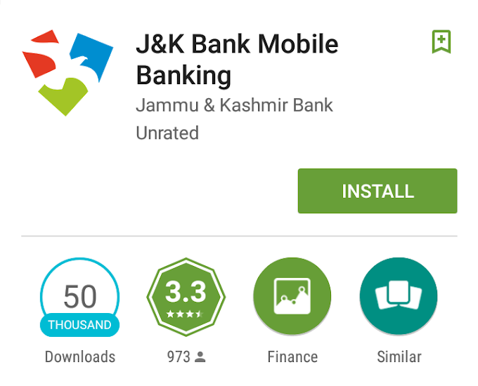 J&K Bank Mobile apps - Download & Memory Usage