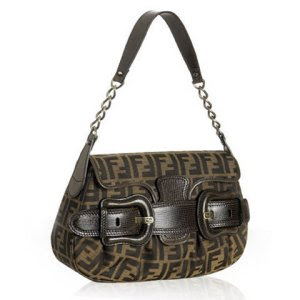 tobacco zucca canvas 'B.Fendi' shoulder bag