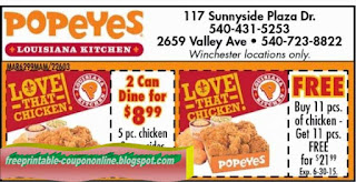 Free Printable Popeyes Chicken Coupons