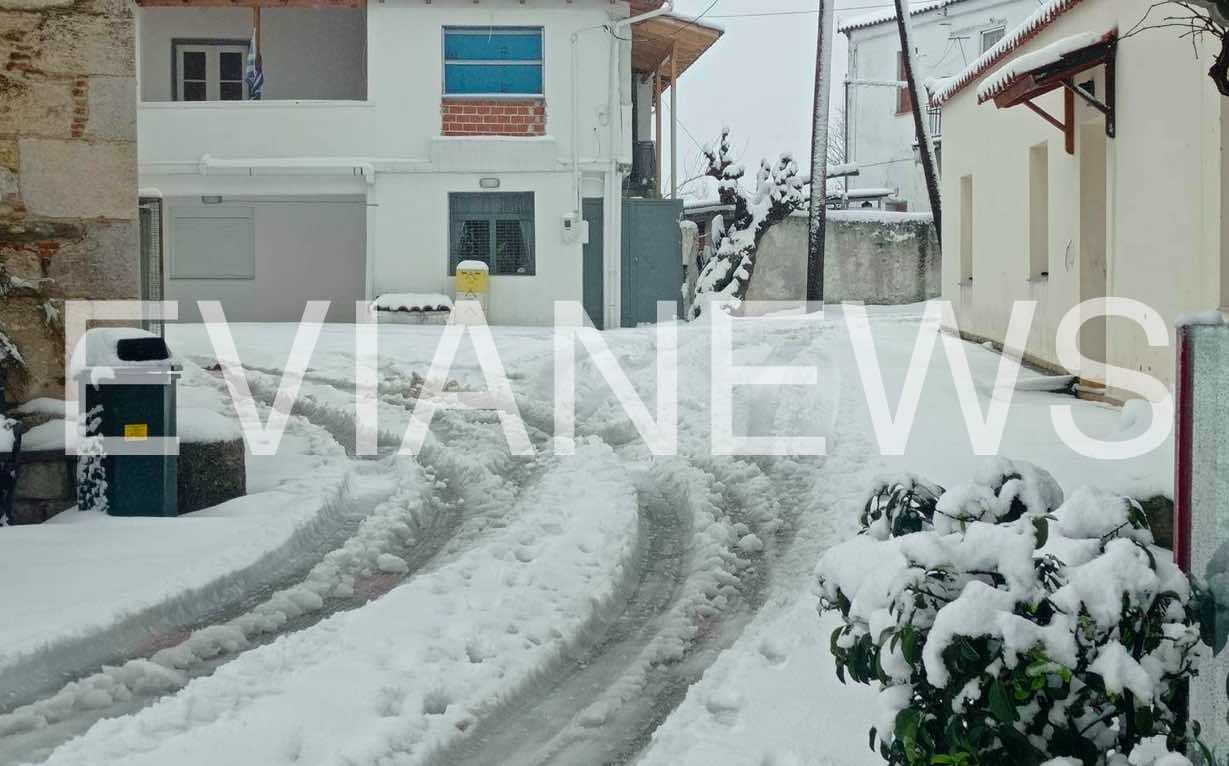 Οδοιπορικό στις χιονισμένες περιοχές της Εύβοιας - Που δεν έχει ρεύμα;