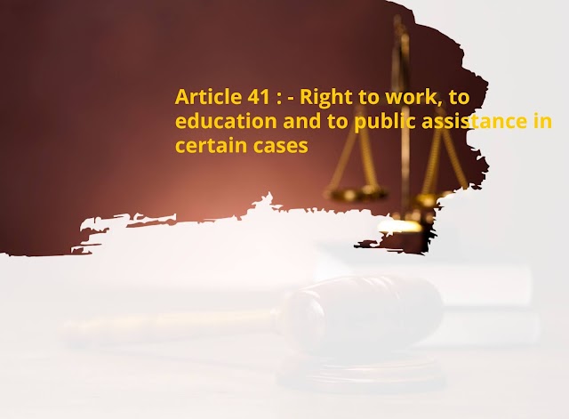 What is Article 41 of the indian constitution