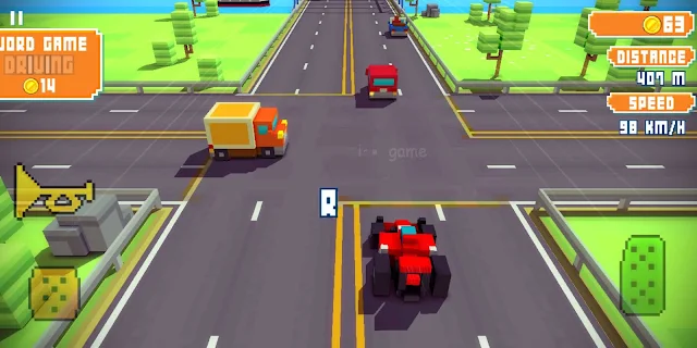 لعبة Blocky Highway Traffic Racing | لعبة سباق السيارات الكبير والمهارات العالية