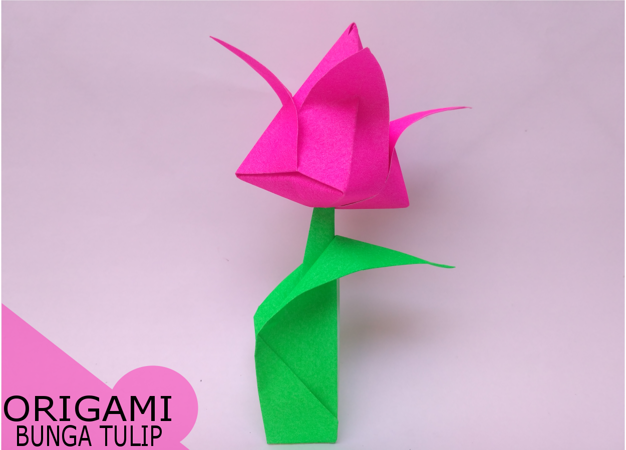  Cara  Membuat  Bunga  Tulip Dari  Kertas  Origami  Yang  Mudah 