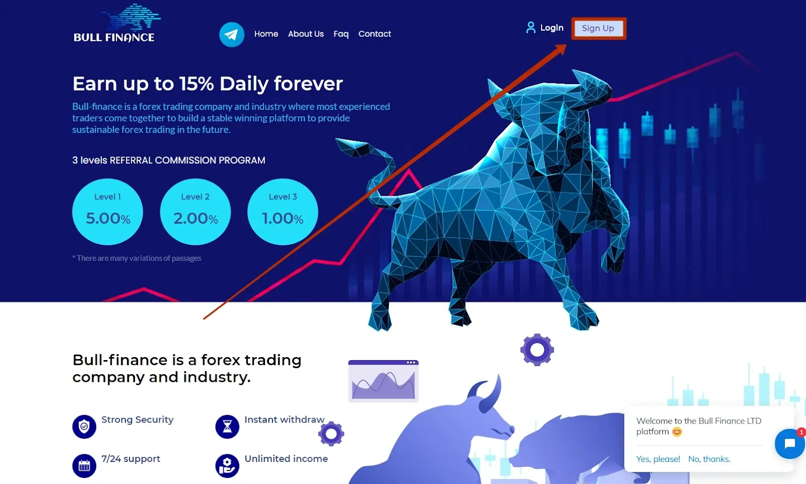 Регистрация в Bull Finance