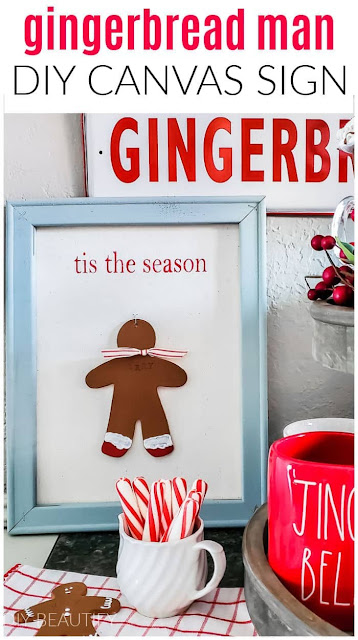 Gingerbread Man Canvas Sign