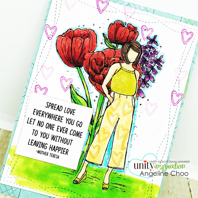 ScrappyScrappy: Red & Gold with Unity Stamp - Tulia Girl #scrappyscrappy #unitystampco #copicmarker #quicktipvideo #youtube #tulips #plannergirl #angiegirl #tuliagirl