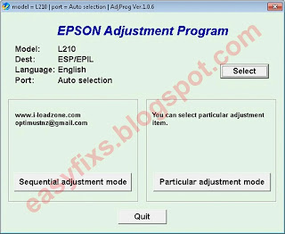 Adjustment Program Epson L210 - ESP EPIL ver.1.0.6