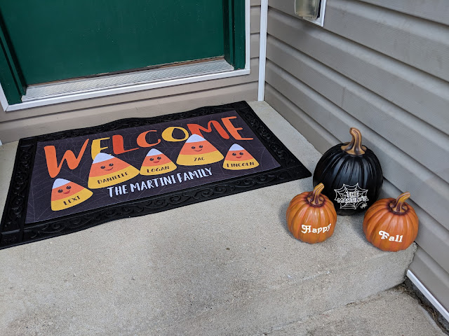 fall decor, personalized decor, personalized fall decor, personalized door mat, fall door mat, Halloween door mat, interchangeable door mat, pumpkins, personalized pumpkins, Halloween decor