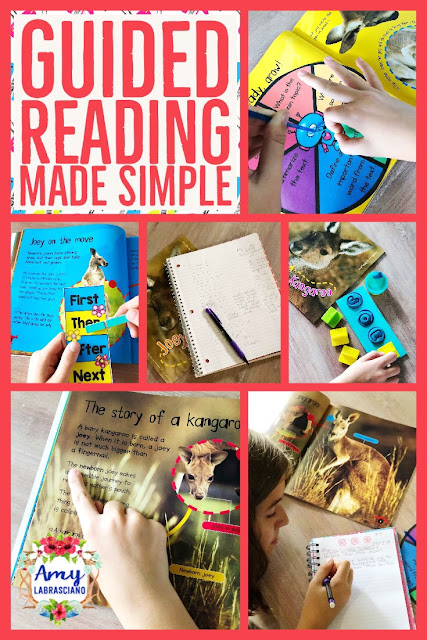 Does guided reading stress you out? Are you having a hard time getting everyone back to your table and teaching tthem meaningful lessons? This post will offer a simple approach to guided reading that helps your to make a plan, organize yourself, and stay relatively stress free.  Perfect for first, second and third grade reading teachers. {1st, 2nd, 3rd, grade, elementary school, reading, guided reading}