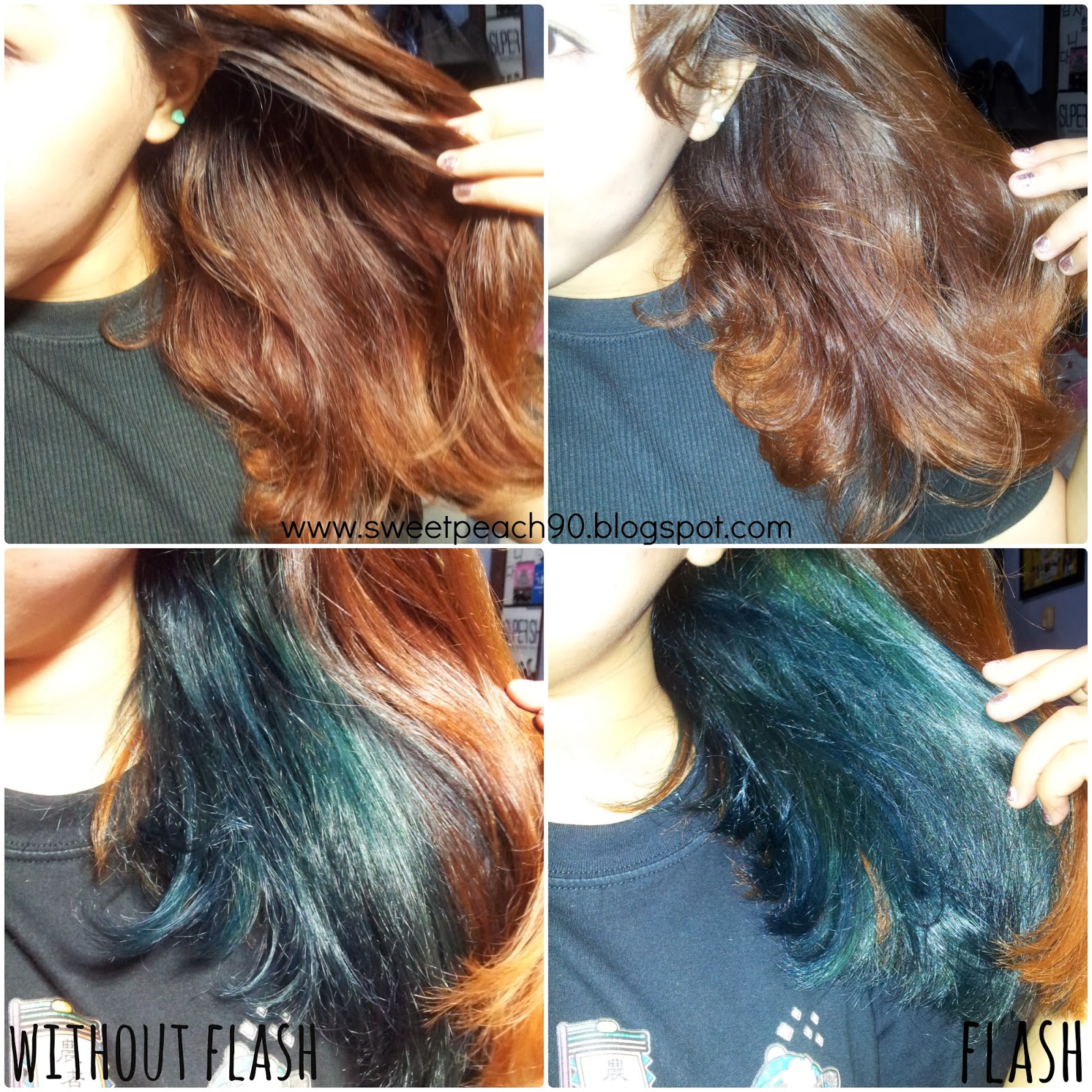 Sweet Peach DIY Ombre  Hair Blue Green 