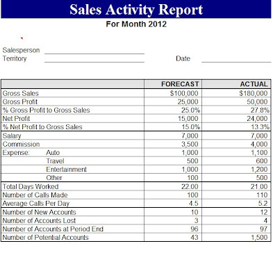 Sales Activity Report 2012