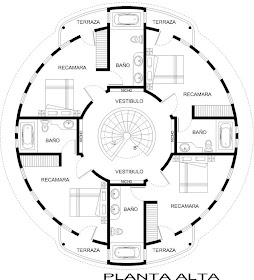 PLANO DE CASA CIRCULAR DE FORMA REDONDA