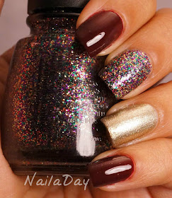 NailaDay: Borghese Sonata Berry with skittle accents
