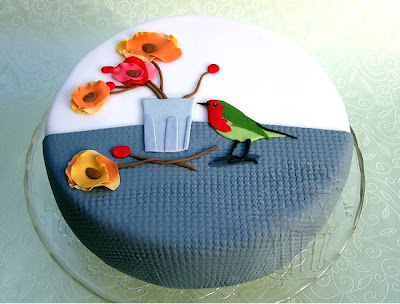 rotkehlchen robin cake fondant